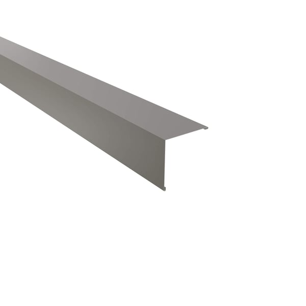 Buitenhoek van staal, aluminiumgrijs (RAL9007), 0,50 mm dikte, hoofdaanzicht