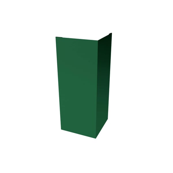 Buitenhoek staal 0,50 mm mintgroen RAL 6029 met 25 µm polyestercoating, hoofdaanzicht