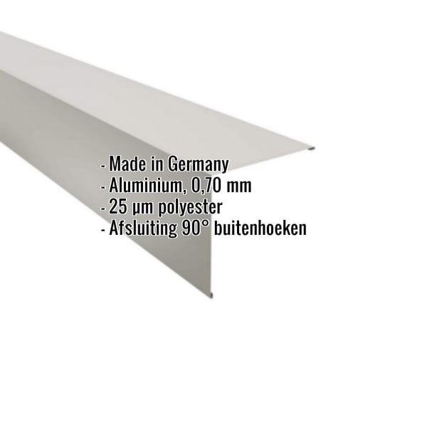 Buitenhoek Zilver-Metallic aluminium 0,70 mm met ingebedde specificaties