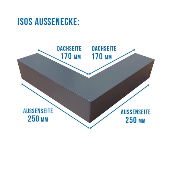 Buitenhoek ISOS | Aluminium | Länge 25 cm | Antracietgrijs matt