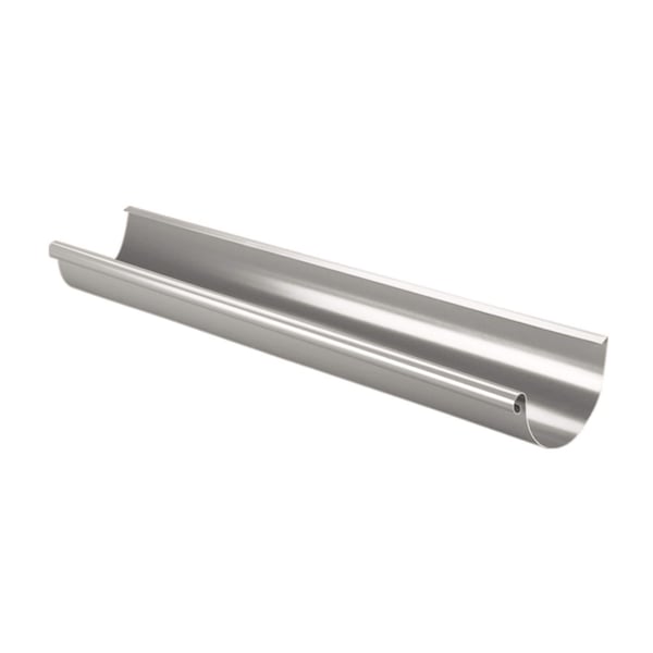 Dakgoot van staal, grijs aluminiumkleurig (RAL9007) met 50 µm polyurethaan coating, hoofdweergave