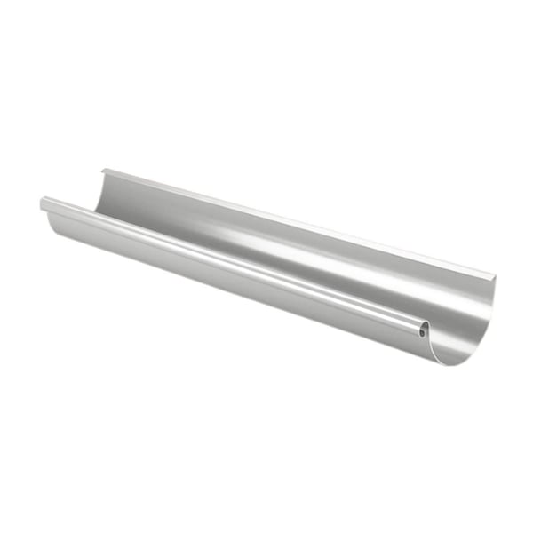 Stalen dakgoot in zilver-metallic (RAL 9006) met 50 µm polyurethaan coating, Niagara