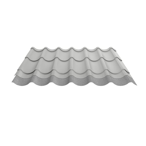 Dakpanplaat 2/1060 Zilver-Metallic met anti-condensvlies aan de onderzijde, hoofdaanzicht