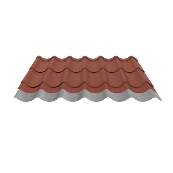 Dakpanplaat Terracotta met anticondensvlies aan de onderzijde, 0,50 mm dikte