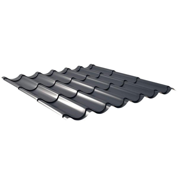 Dakpanplaat aluminium 0,70 mm antracietgrijs RAL 7016, hoofdaanzicht