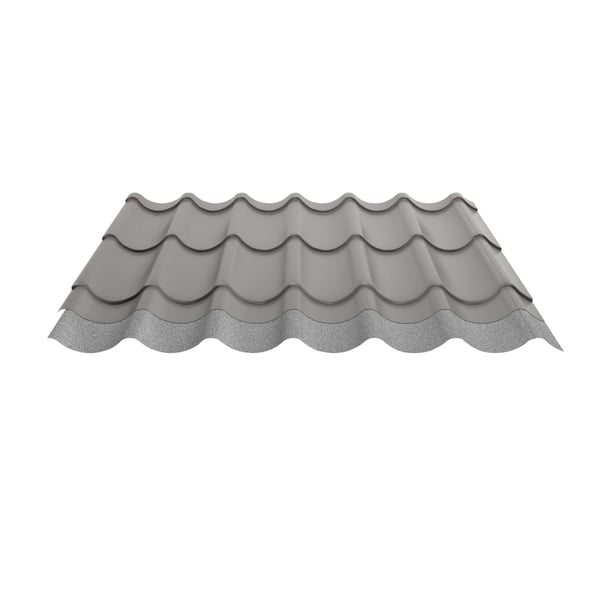 Dakpanplaat 2/1060 aluminium RAL9007 met anti-condensvlies aan de onderzijde
