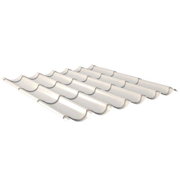 Dakpanplaat 2/1060 van staal 0,50 mm Zuiverwit (RAL 9010) met 25 µm polyestercoating