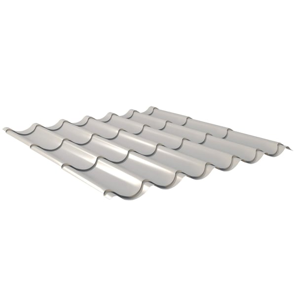 Dakpanplaat aluminium Zilver-Metallic, hoofdweergave van de profielstructuur