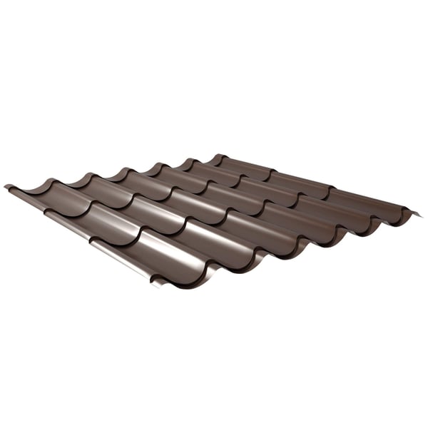 Dakpanplaat 2/1060 Sepiabruin, 0,40 mm staal, 25 µm polyester, hoofdweergave