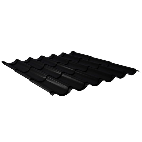 Dakpanplaat 2/1060 matpolyester zwart, hoofdaanzicht