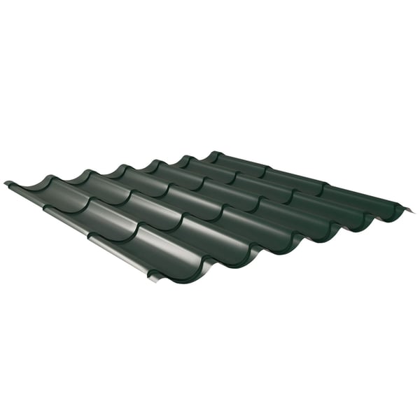 Dakpanplaat 2/1060 Mosgroen (RAL 6005) van 0,50 mm staal met 60 µm Puramid coating