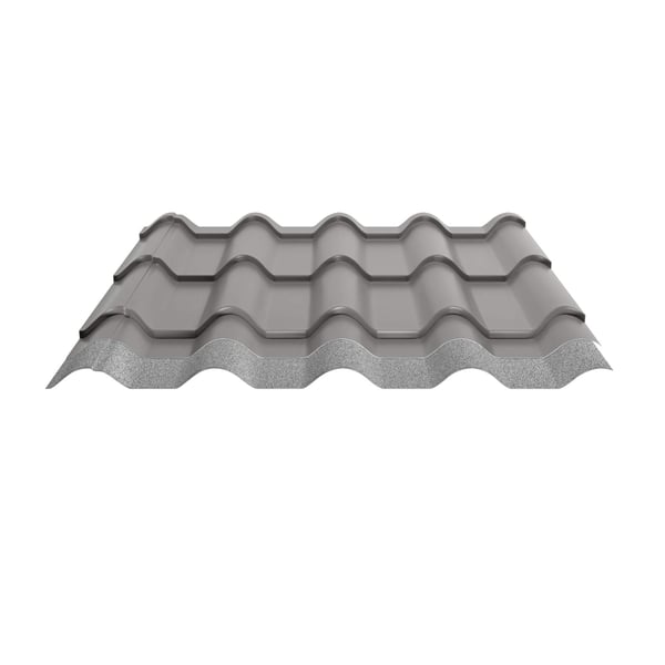 Doorsnede dakpanplaat EUROPA, 0,50 mm staal, grijs aluminiumkleurig, met anticondensvlies aan de onderzijde
