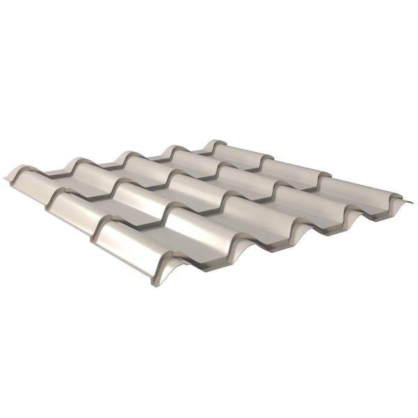 Dakpanplaat EUROPA Grijswit (RAL 9002) van staal 0,63 mm met 25 µm polyestercoating, hoofdweergave
