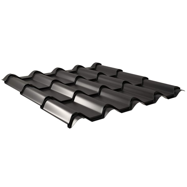 Dakpanplaat EUROPA Gitzwart, 0,50 mm staal, 25 µm polyestercoating, hoofdweergave