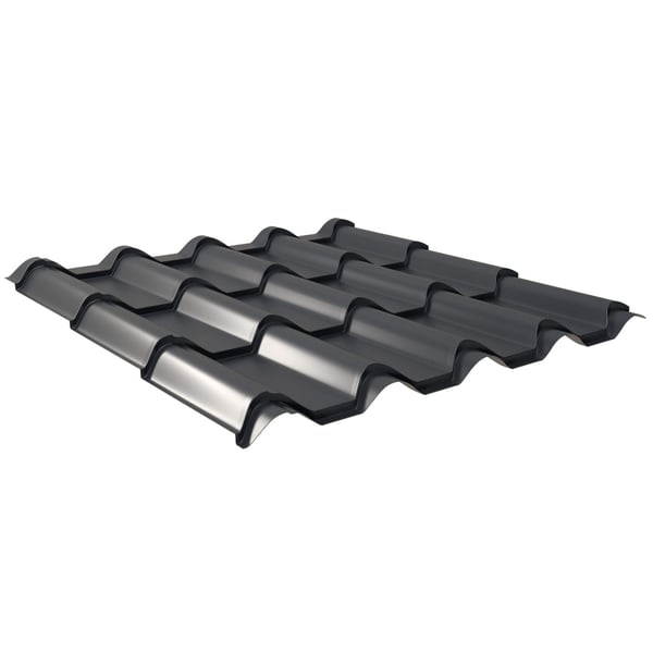 Dakpanplaat EUROPA Antracietgrijs (RAL 7016) van aluminium 0,70 mm, hoofdweergave