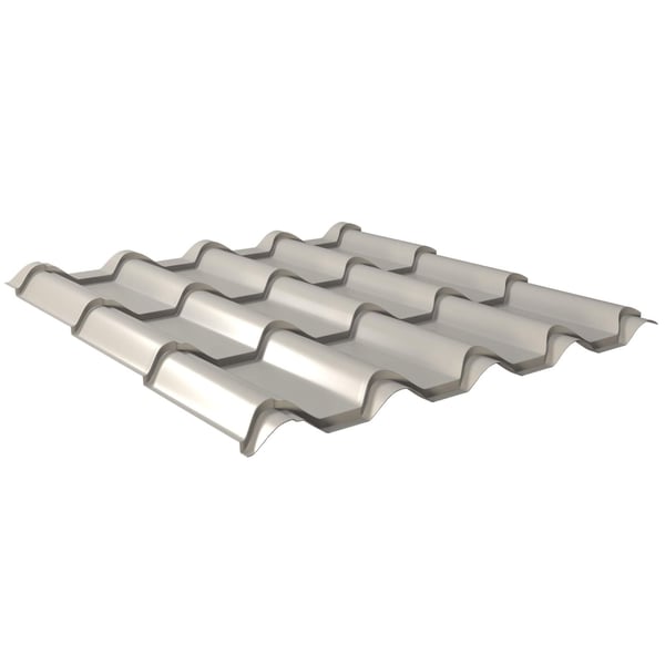Dakpanplaat EUROPA van aluminium, 0,70 mm, Zilver-Metallic (RAL 9006), 25 µm polyestercoating