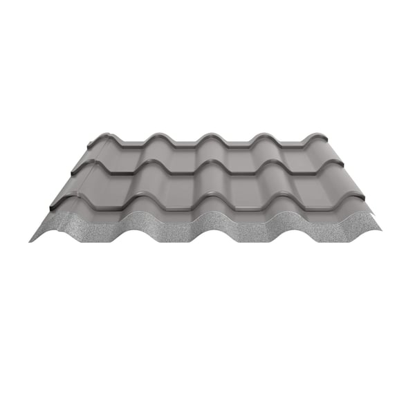 Dakpanplaat EUROPA aluminium 0,70 mm, grijs (RAL9007), met anti-condensvlies onderzijde