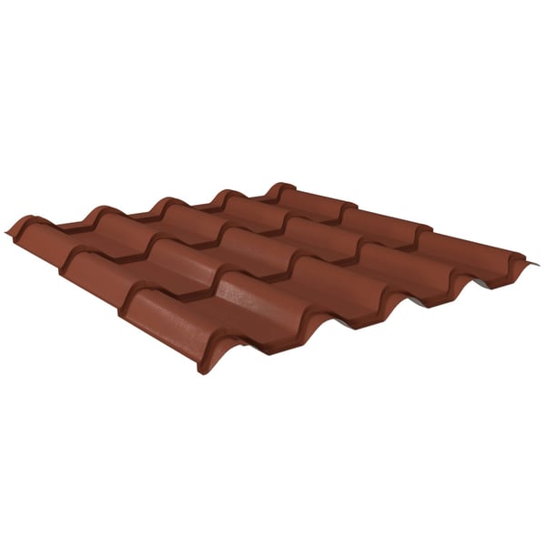 Dakpanplaat EUROPA, Terracotta, 0,50 mm staal, 35 µm matpolyester coating, hoofdweergave
