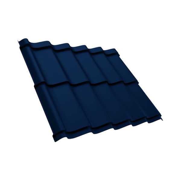 Dakpanplaat Szafir 350/15 in Gentiaanblauw (RAL 5010), 0,50 mm staal, 25 µm polyestercoating