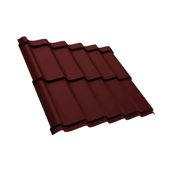 Dakpanplaat Szafir 350/15, Roodbruin RAL 8012, 0,50 mm staal, 25 µm polyestercoating