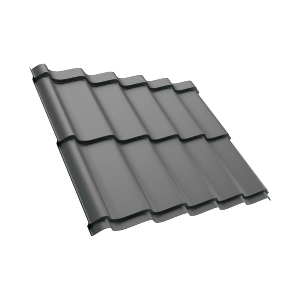 Dakpanplaat Szafir 350/15, grijs aluminiumkleurig, 0,50 mm staal met 25 µm polyestercoating