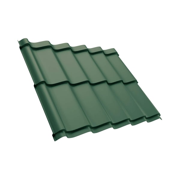 Dakpanplaat Szafir 350/15 in mosgroen (RAL 6005) met 25 µm polyestercoating, hoofdweergave