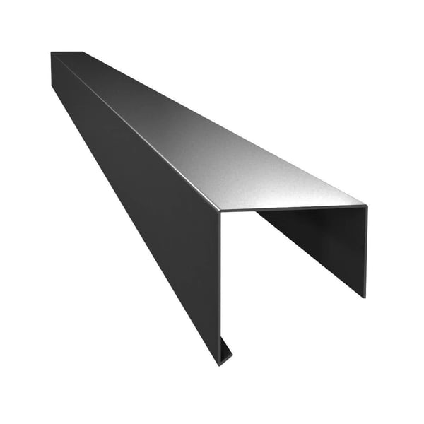 Dakrandprofiel CUBE van aluminium, antracietgrijs RAL 7016, 1,20 mm dikte, hoofdaanzicht