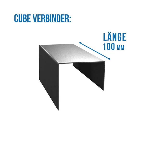 Dakrandprofiel verbinder CUBE, antracietgrijs, met ingebedde lengteaanduiding 100 mm