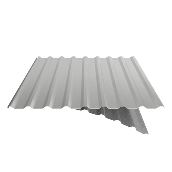 Damwandplaat 20/1100 Zilver-Metallic met anti-condensvlies, schuin doorgesneden