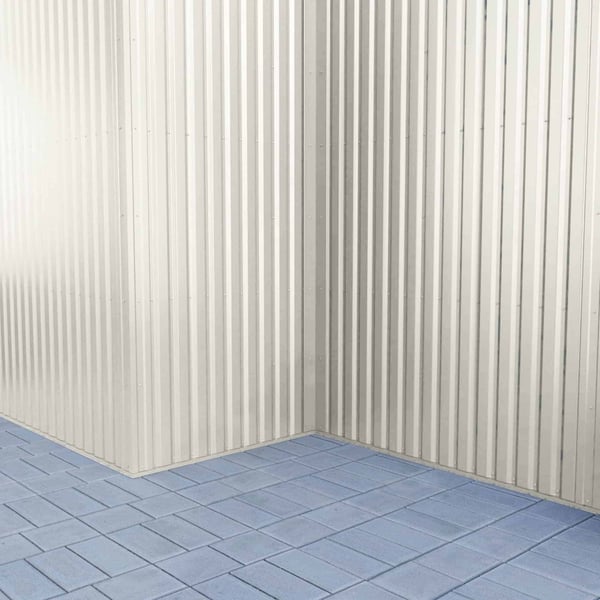 Detailaanzicht van de wandbekleding van damwandplaat 20/1100 Grijswit (RAL 9002)
