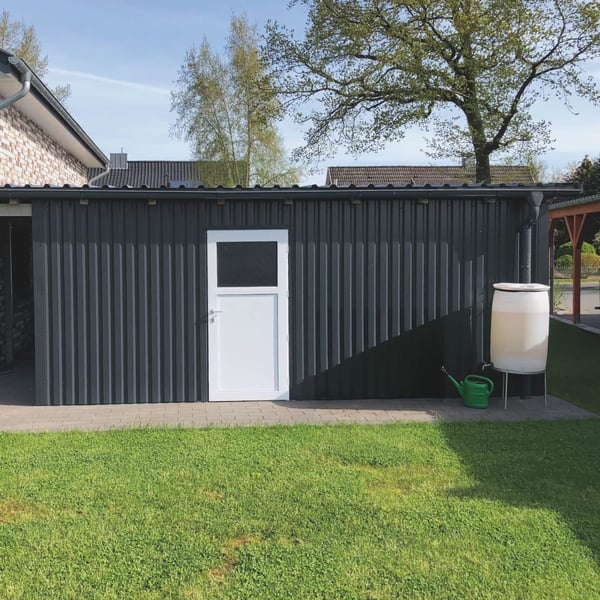 Tuinhuis met wandbekleding van damwandplaat 20/1100 aluminium 0,70 mm antracietgrijs