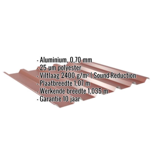 Damwandplaat 35/207 | Dak | Anti-Drup 2400 g/m² | Aluminium 0,70 mm | 25 µm Polyester | 8012 - Roodbruin