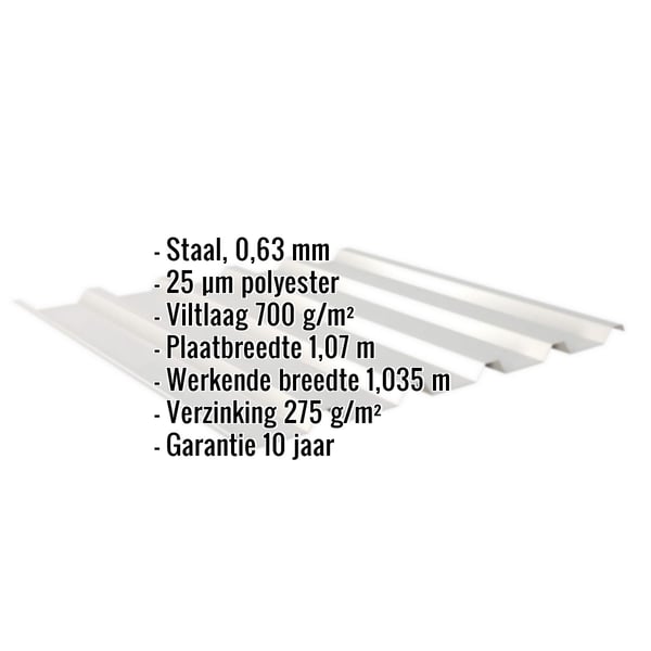 Damwandplaat 35/207 Zilver-Metallic met ingebedde technische gegevens en eigenschappen