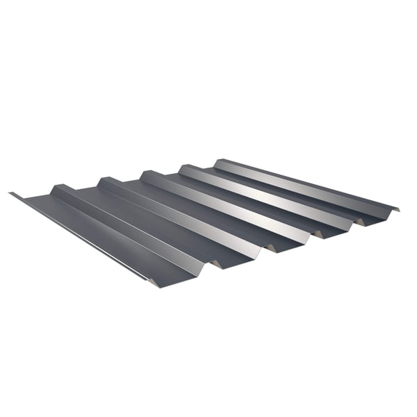 Damwandplaat 35/207 antracietgrijs, bovenaanzicht, 0,75 mm staal met 25 µm polyestercoating