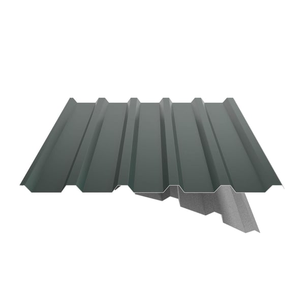 Damwandplaat 35/207 aluminium 0,70 mm mosgroen met anticondensvlies, detail