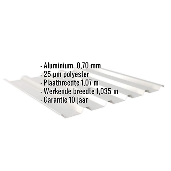 Damwandplaat 35/207 aluminium 0,70 mm Zilver-Metallic met ingebedde specificaties