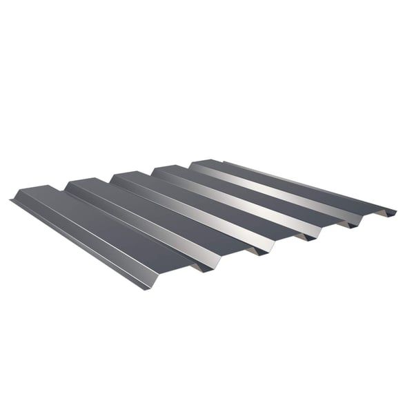 Damwandplaat 35/207, Antracietgrijs RAL 7016, 0,63 mm staal, 25 µm polyestercoating, hoofdaanzicht