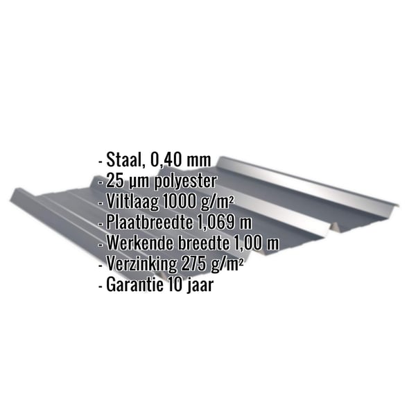 Damwandplaat 45/333 | Dak | Anti-Drup 1000 g/m² | Restpartij | Staal 0,40 mm | 25 µm Polyester | 7016 - Antracietgrijs