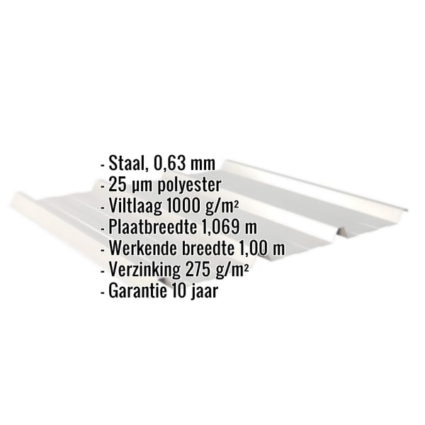 Damwandplaat 45/333 Zilver-Metallic met ingebedde technische gegevens en eigenschappen