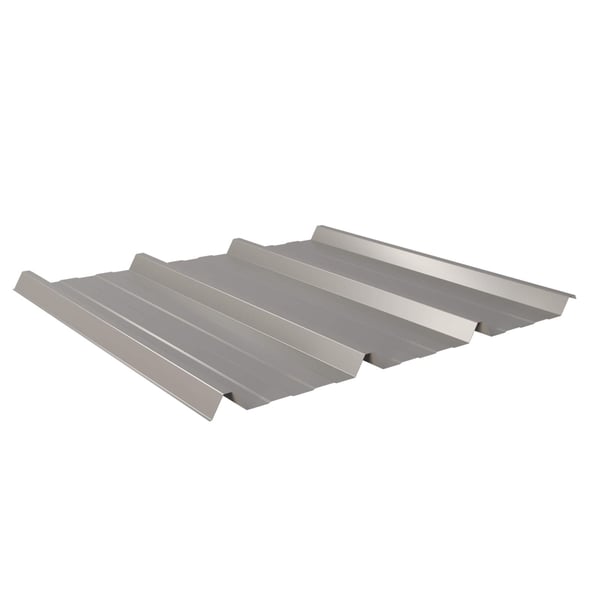 Damwandplaat 45/333 aluminium 0,70 mm, grijs, bovenaanzicht