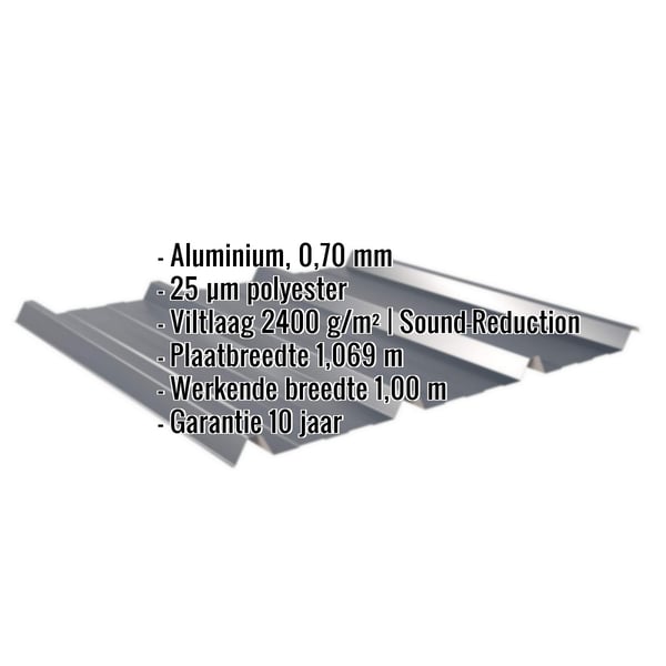 Damwandplaat 45/333 aluminium 0,70 mm antracietgrijs met ingebedde specificaties