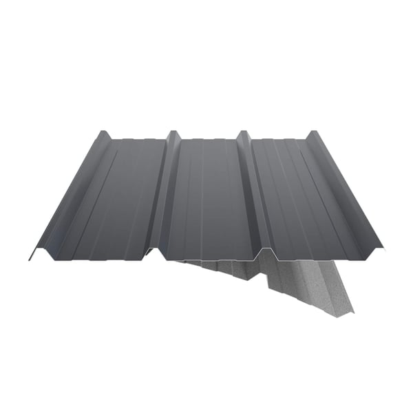 Damwandplaat 45/333 aluminium 0,70 mm antracietgrijs met deels zichtbaar anticondensvlies