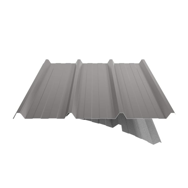 Damwandplaat 45/333 aluminium 0,70 mm in RAL9007 met deels zichtbaar anti-condensvlies
