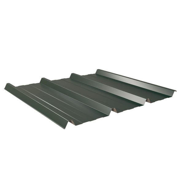 Damwandplaat 45/333 aluminium mosgroen, bovenaanzicht, vrijstaand