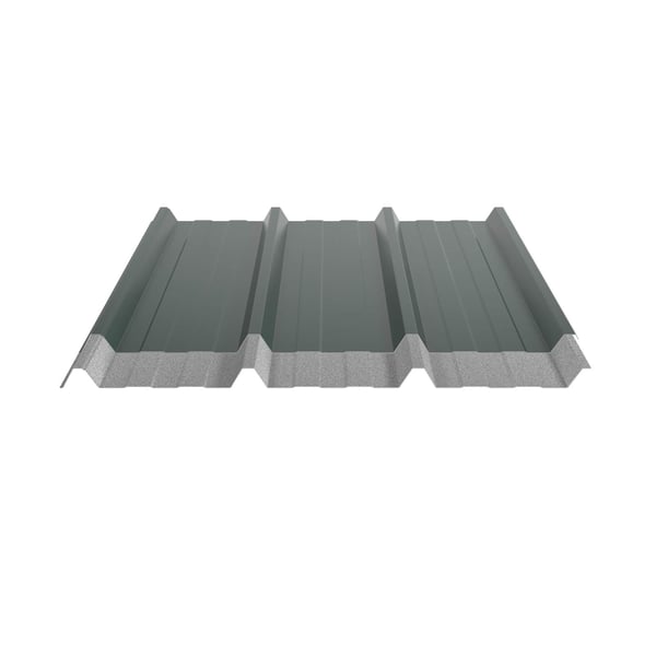 Damwandplaat 45/333 aluminium mosgroen met anti-condensvlies aan de onderzijde, vrijstaand