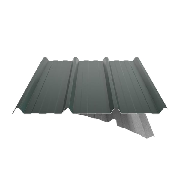 Damwandplaat 45/333 aluminium mosgroen met gedeeltelijk anti-condensvlies, vrijstaand