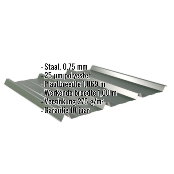 Damwandplaat 45/333 Chroomoxydegroen met ingebedde gegevens: staal, 0,75 mm, 25 µm polyester