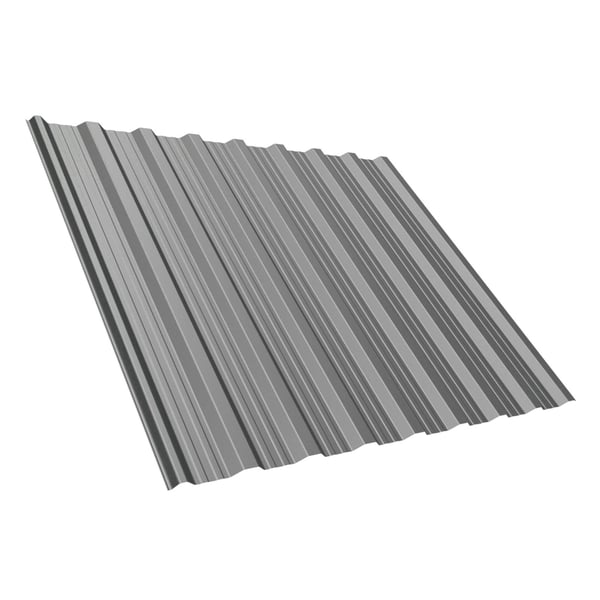 Damwandplaat T18DR, 0,75 mm, RAL9007, hoofdaanzicht van de profielplaat