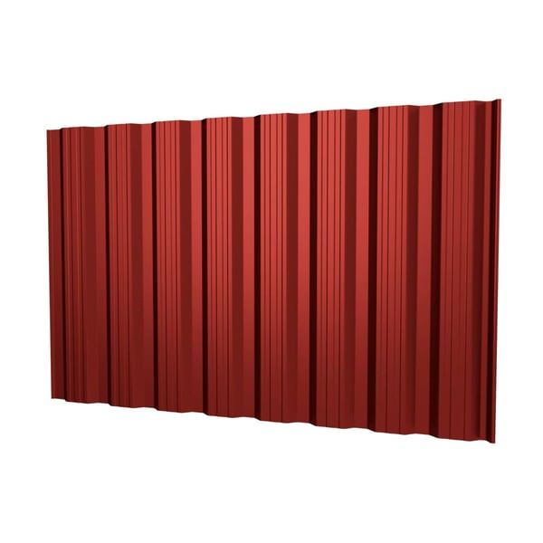 Damwandplaat T18DR wand, kersrood, 0,40 mm staal, hoofdweergave van de profielstructuur
