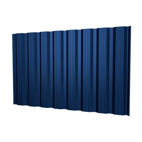 Damwandplaat T18DR wand Gentiaanblauw RAL 5010, hoofdaanzicht